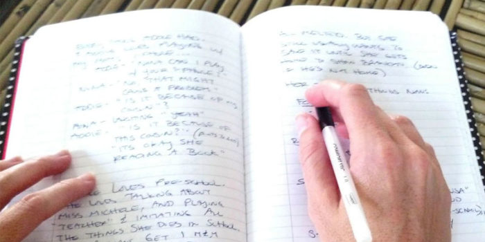 Writing in a journal