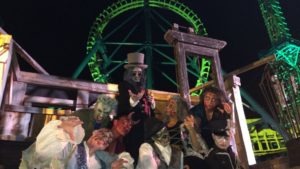 scary custom people in front of ride