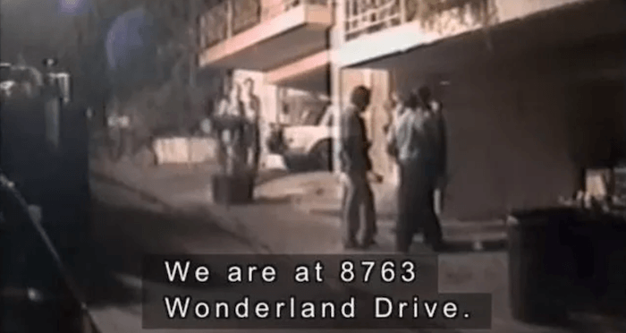Frame taken from the video of wonderland murders