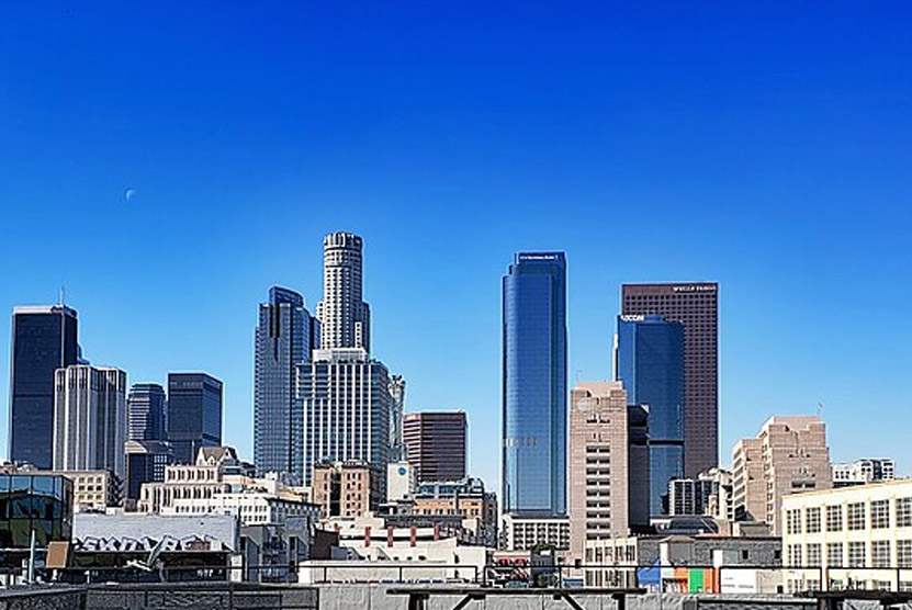 Downtown Los Angeles skyline from Toy District